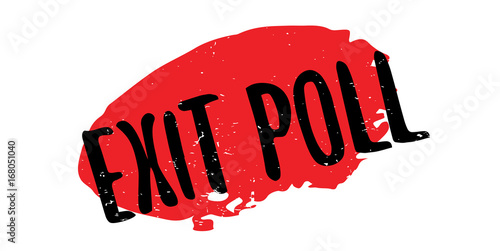Exit Poll rubber stamp. Grunge design with dust scratches. Effects can be easily removed for a clean, crisp look. Color is easily changed.