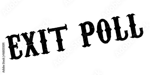 Exit Poll rubber stamp. Grunge design with dust scratches. Effects can be easily removed for a clean, crisp look. Color is easily changed.