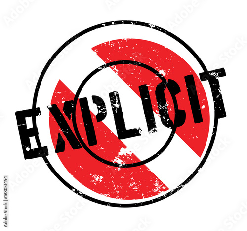 Explicit rubber stamp. Grunge design with dust scratches. Effects can be easily removed for a clean, crisp look. Color is easily changed.