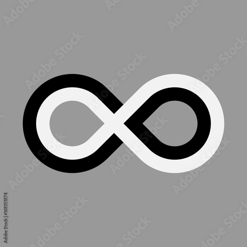 Infinity symbol icon. Representing the concept of infinite, limitless and endless things. Simple tripple line vector design element on white background.