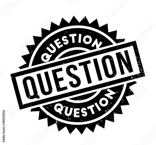 Question rubber stamp. Grunge design with dust scratches. Effects can be easily removed for a clean, crisp look. Color is easily changed.