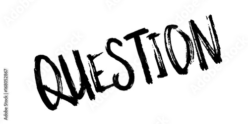 Question rubber stamp. Grunge design with dust scratches. Effects can be easily removed for a clean, crisp look. Color is easily changed.