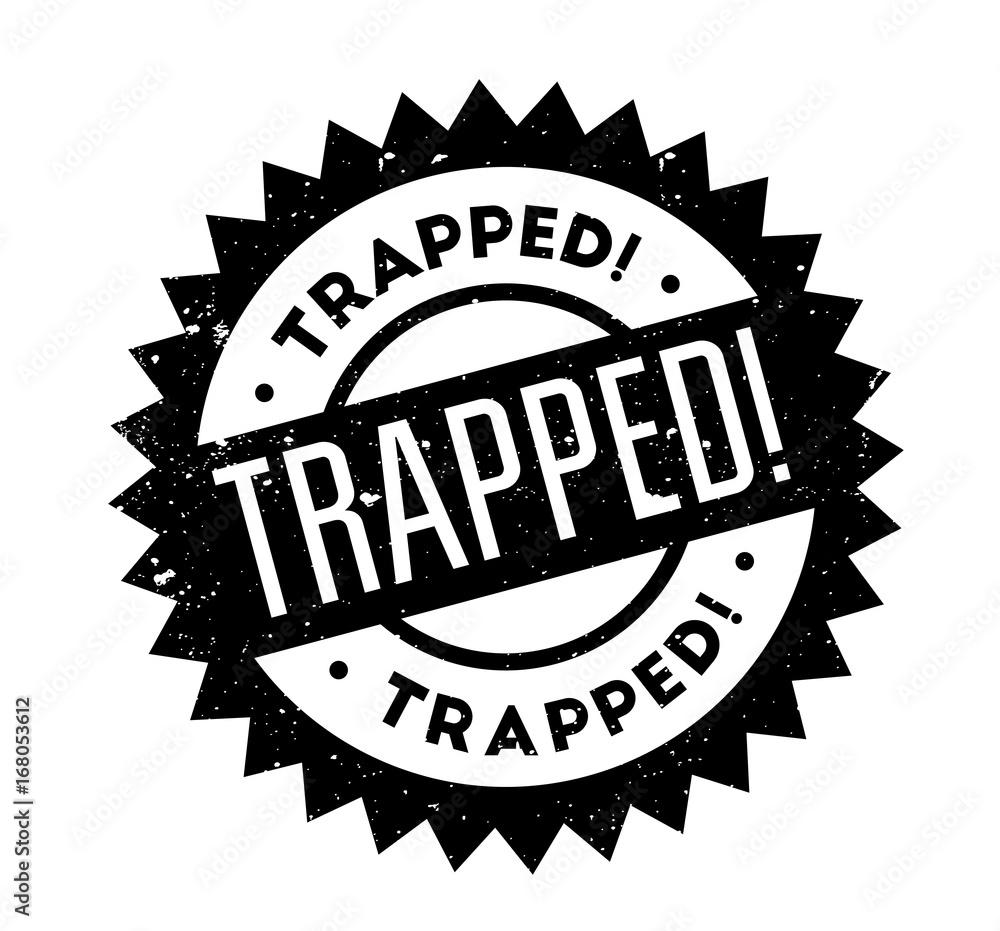 Trapped rubber stamp. Grunge design with dust scratches. Effects can be easily removed for a clean, crisp look. Color is easily changed. Trapped rubber stamp. Grunge design with dust scratches. Effects can be easily removed for a clean, crisp look. Color is easily changed.