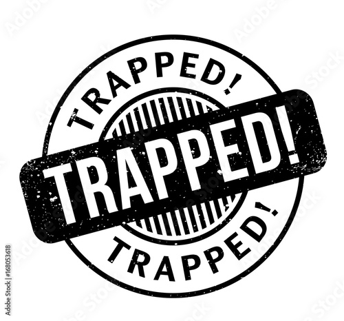 Trapped rubber stamp. Grunge design with dust scratches. Effects can be easily removed for a clean, crisp look. Color is easily changed.