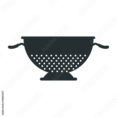 metal kitchen strainer cooking element icon vector illustration