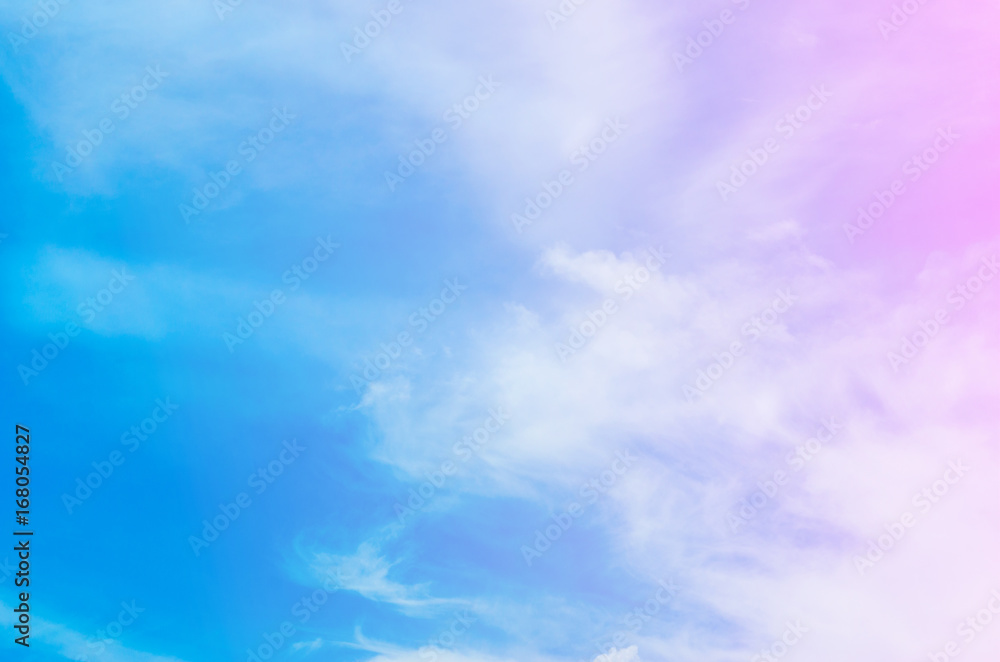 Blue and Pink sky background with white clouds