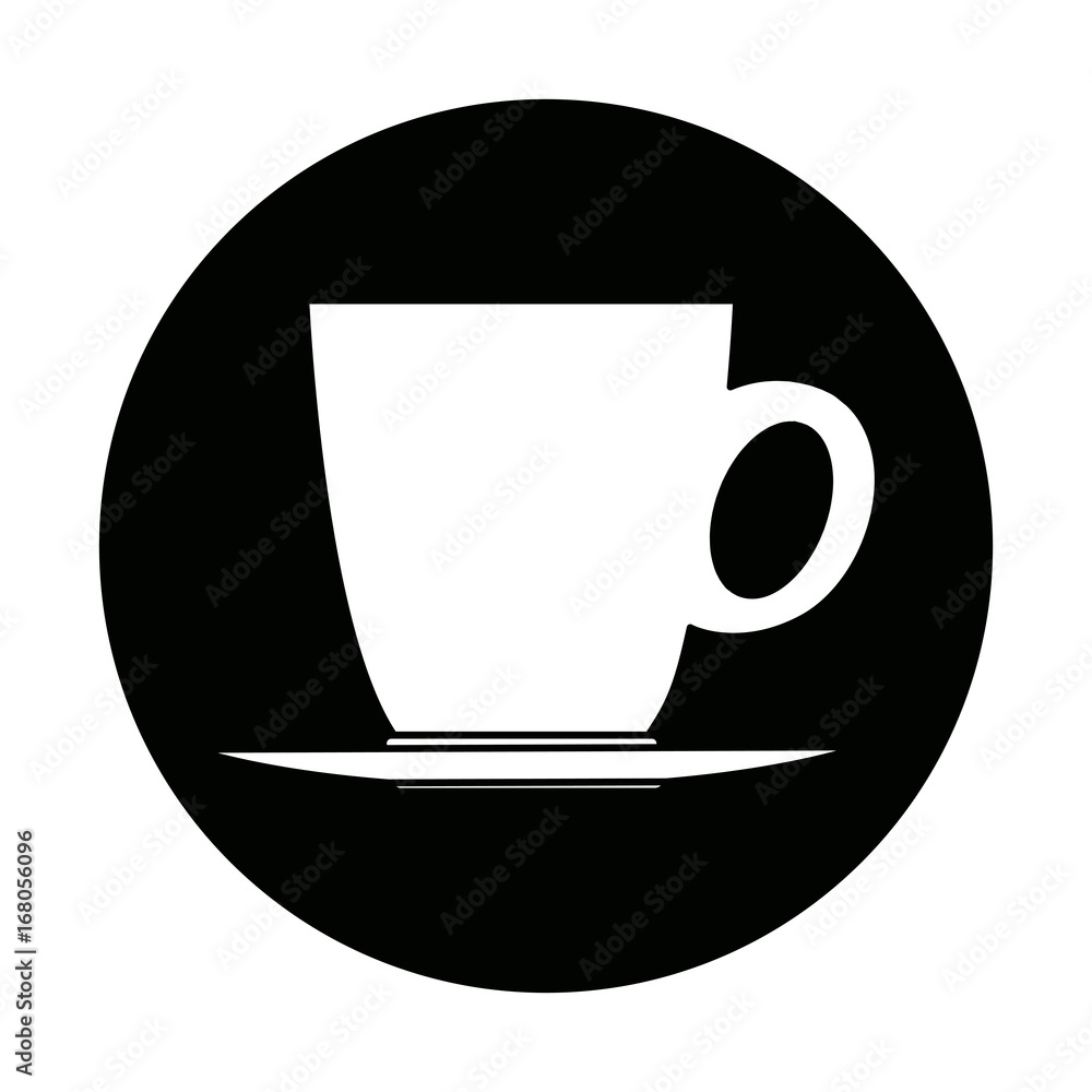 ceramic cup of coffee plate handle beverage vector illustration ceramic cup of coffee plate handle beverage vector illustration