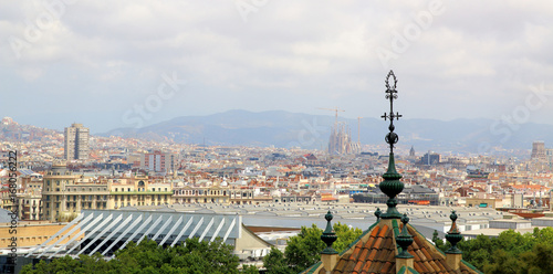 Aerial View of Barcelona from montjuic. Barcelona, Spain