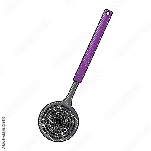 skimmer tool cooking kitchen icon vector illustration
