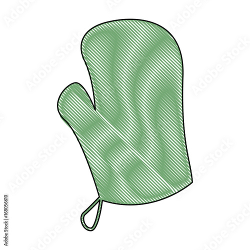 kitchen protective glove on white background vector illustration