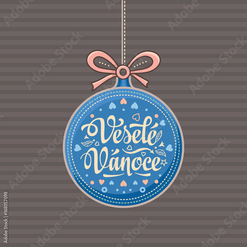 Vesele Vanoce Greeting Card in heart form.