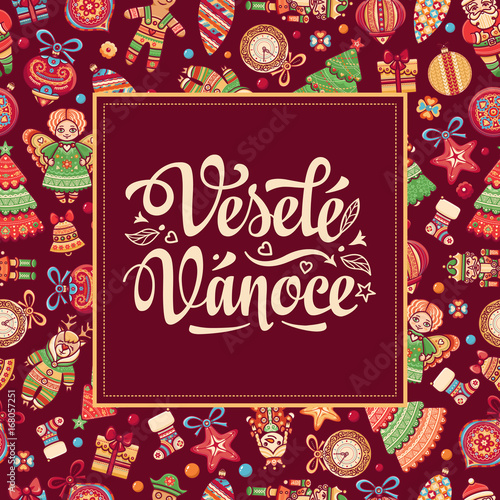 Vesele Vanoce Lettering composition Czech language