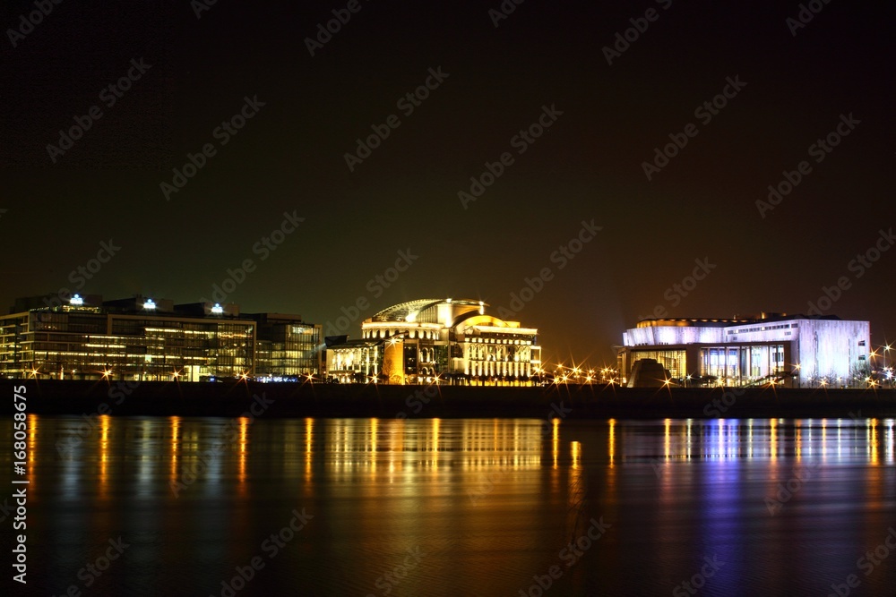 National Theater at Budapest at night.