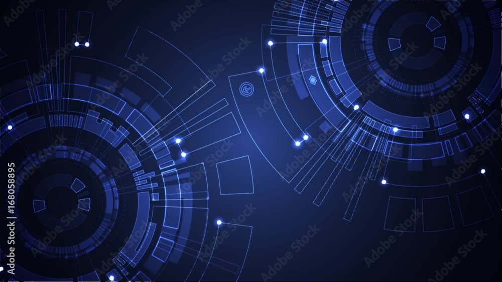 Abstract blue digital communication technology animation