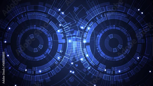 Wallpaper Mural Abstract blue digital communication technology animation Torontodigital.ca