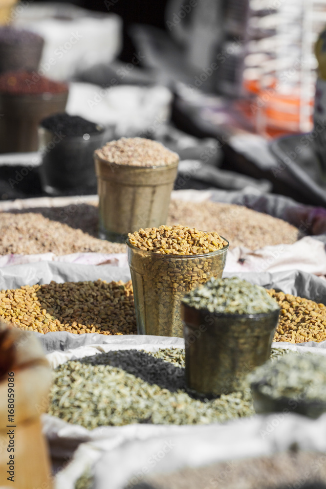 Fototapeta premium India spices at the local market at Delhi.