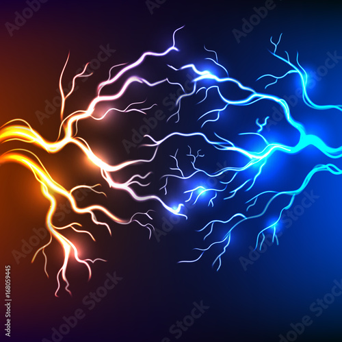electric effect with connected lightning bolts background