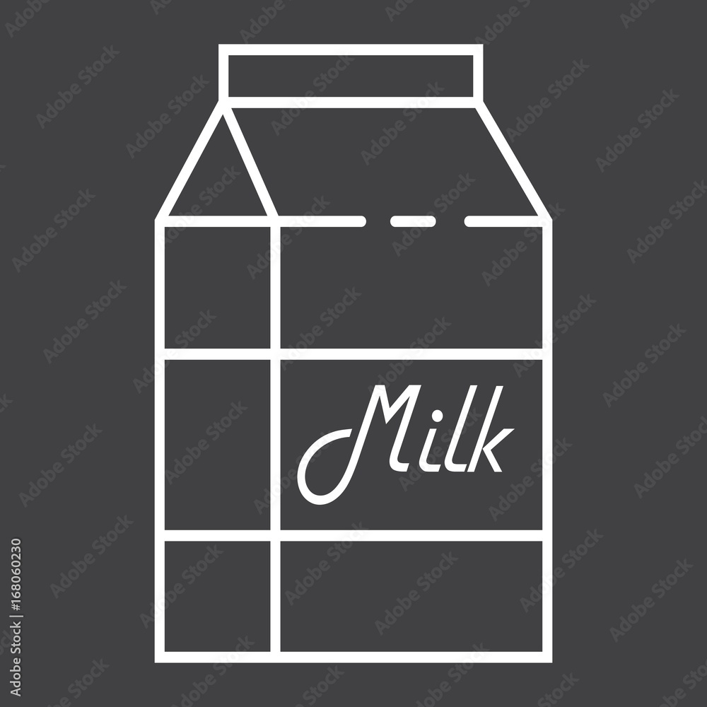 Milk line icon, food and drink, dairy sign vector graphics, a linear pattern on a black background, eps 10.