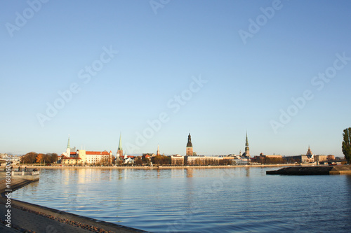 Latvia capital city Riga landscape view.