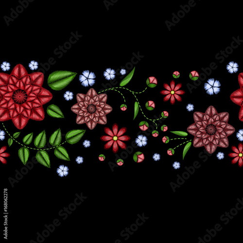 rose and bird embroidery