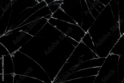 Photography Top view cracked broken mobile screen glass texture background.