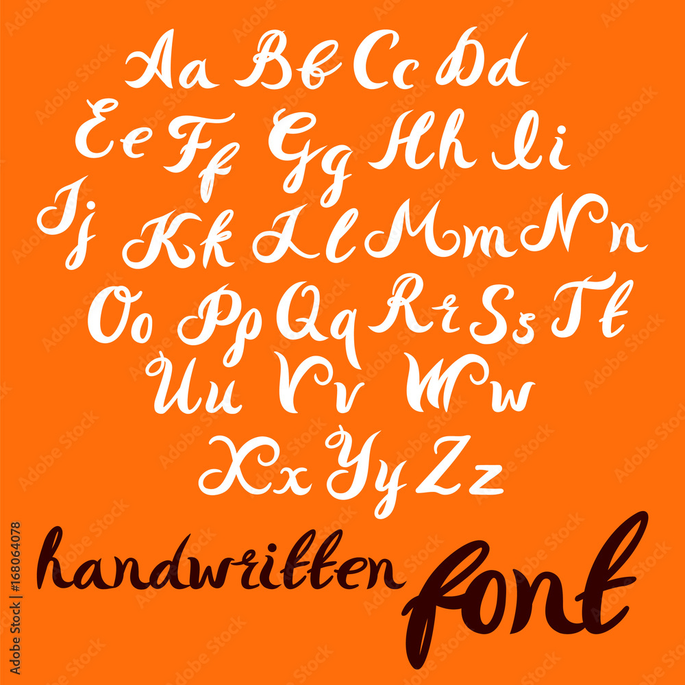 Hand lettering alphabet design, handwritten brush modern calligraphy ...
