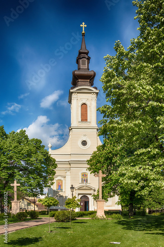Subotica, Serbia - April 23, 2017: Serbian Orthodox Church of the Holy Ascension of the Lord in Subotica town, Serbia