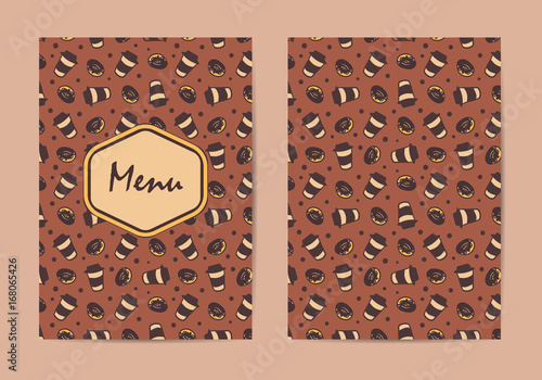 Menu template. Coffee restaurant brochure, coffee shop menu design. Vector ca...