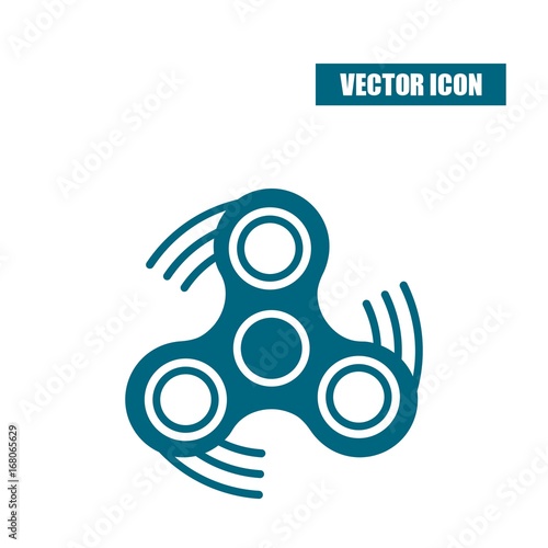 Fidget spinner icon in flat style isolated on white background
