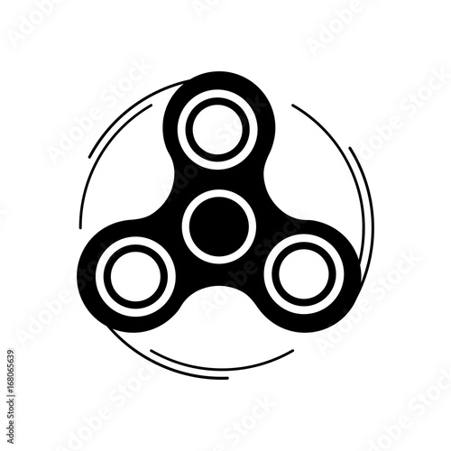 Fidget spinner icon. Trendy stress relieving toy isolated on white background