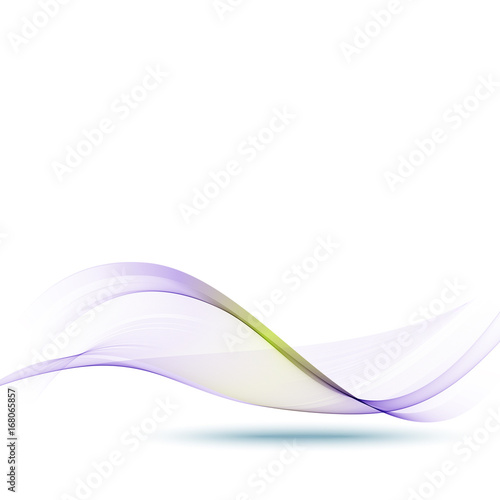 Abstract vector background, blue and green waved lines. Transparent smooth wave.
