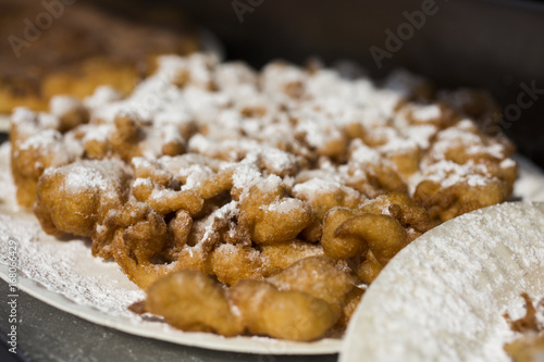 Funnel cake in midway at the Indiana State Fair