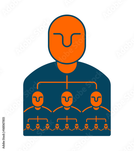 Company structure icon. Personnel management. Boss and subordinates. Management sign. Business concept symbol