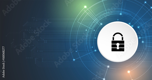 Cyber security and information or network protection. Future technology web services for business and internet project