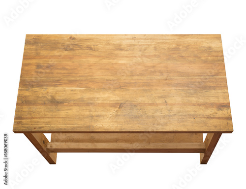 Used wooden table isolated