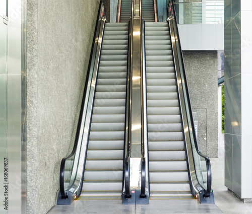 escalator,Up and down escalators in public building