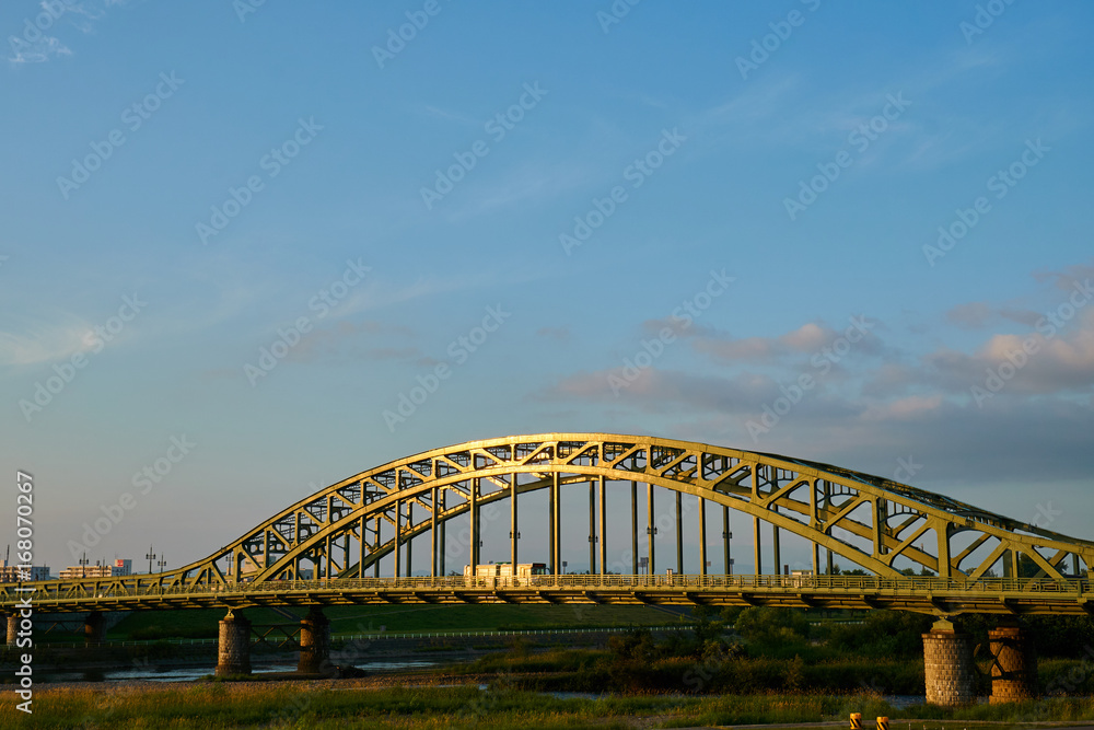 夕陽を浴びる旭橋 夕陽を浴びる旭橋