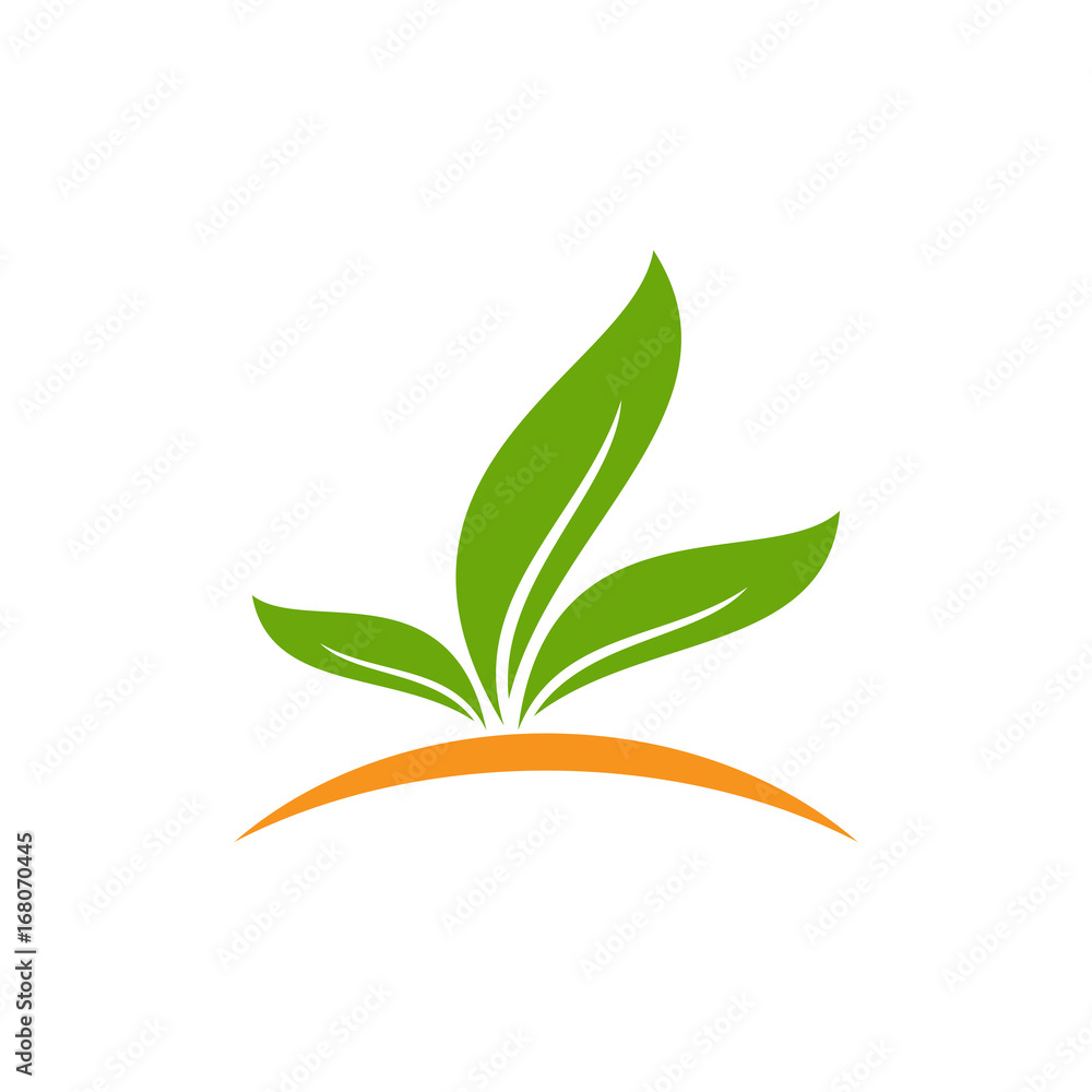 organic leaf logo template