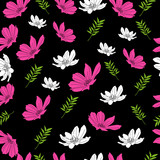 beautiful flower pattern on black background