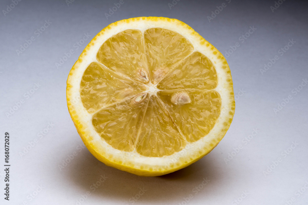 Cut lemon with bones on isolated background Cut lemon with bones on isolated background