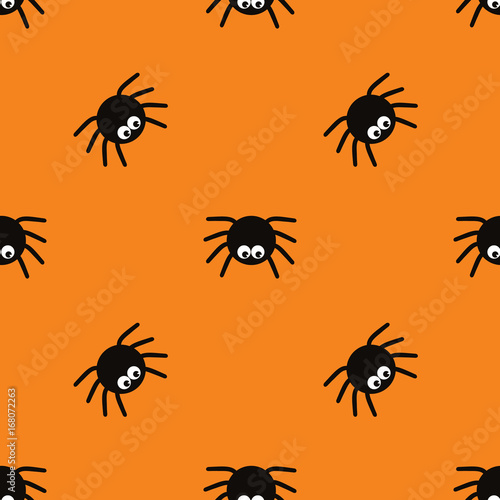 Halloween spider concept background for Halloween Party night. Seamless pattern Halloween vector for Holiday with spider for banner, poster, greeting card, party invitation. Isolated illustration. © qoolio