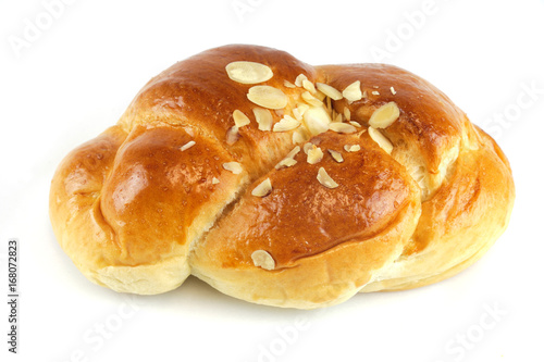 Bild auf Leinwand fresh baked bread isolated on white background