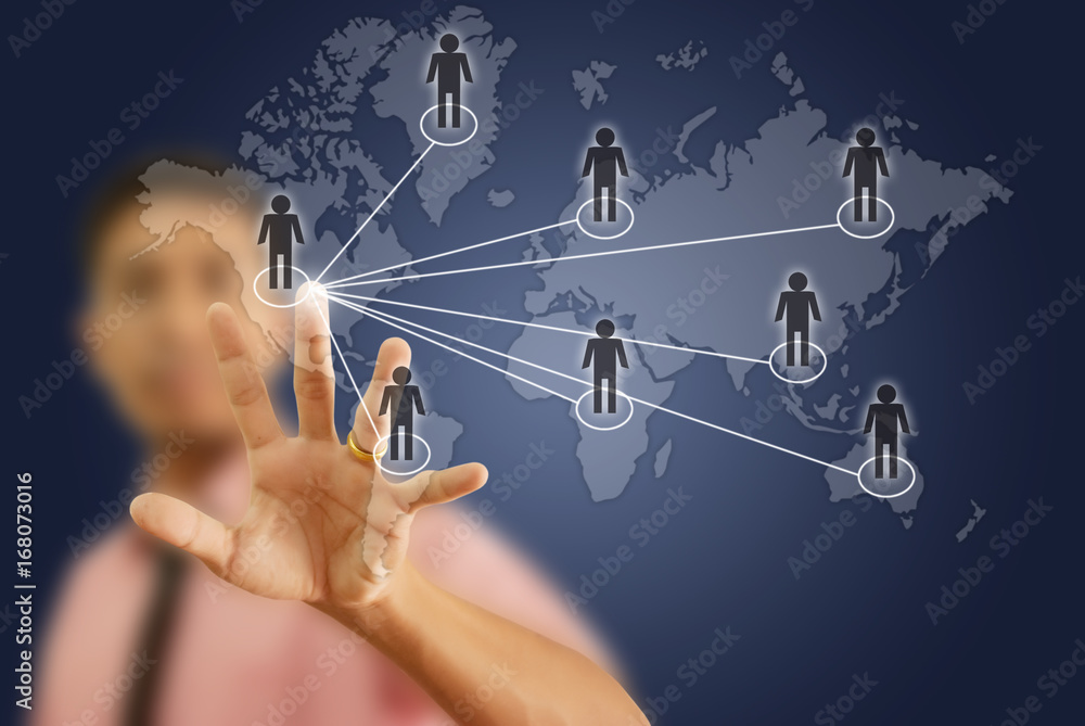 Businessman pushing people Social Network. Businessman pushing people Social Network.