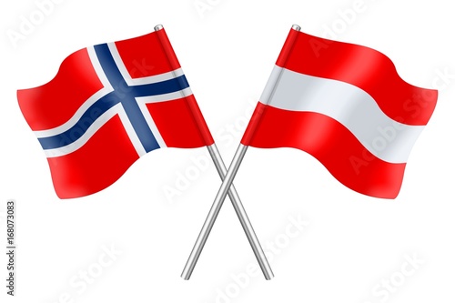 Flags. Norway and Austria  photo