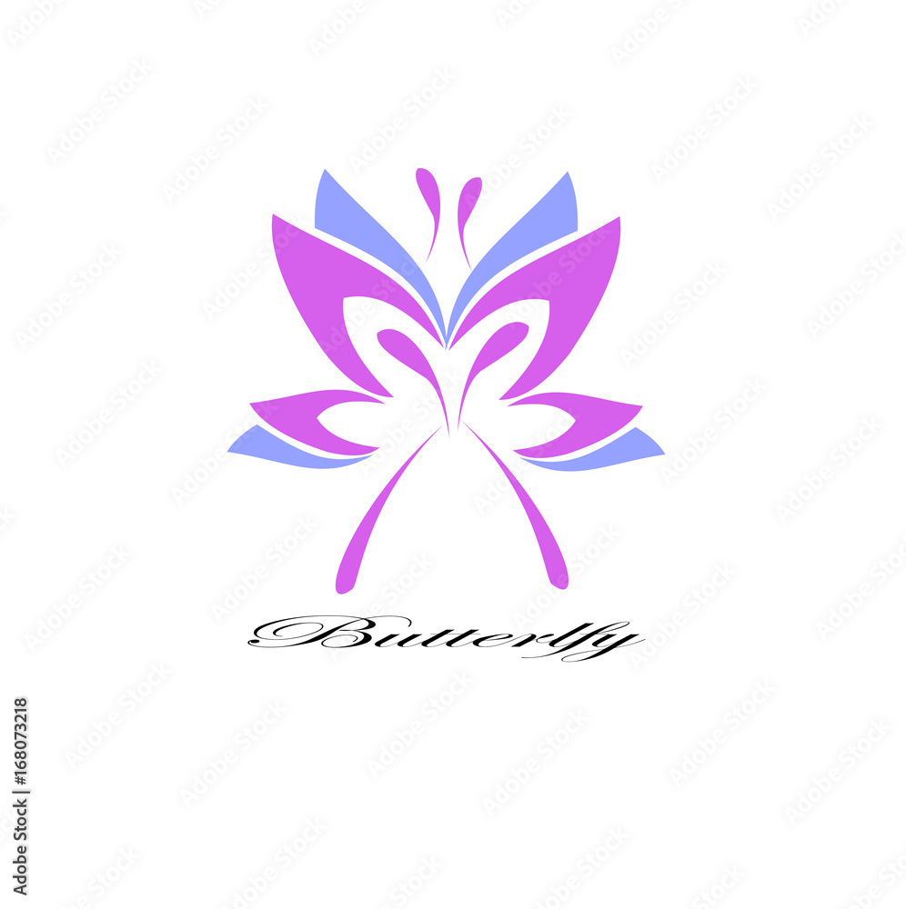 Fototapeta premium Butterfly logo template. Vector illustration