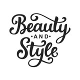 Beauty and style vector logo with hand lettering