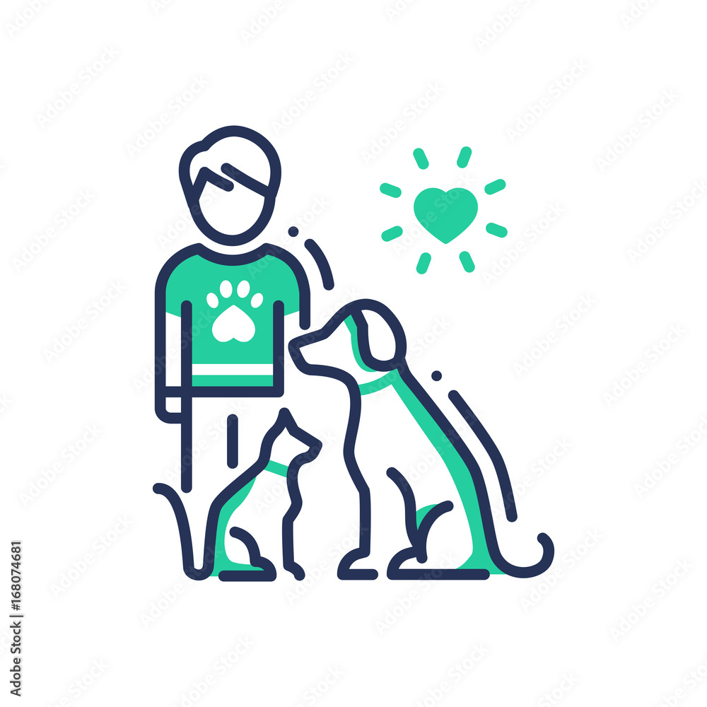 Animals Help - modern vector line design single icon. Animals Help - modern vector line design single icon.