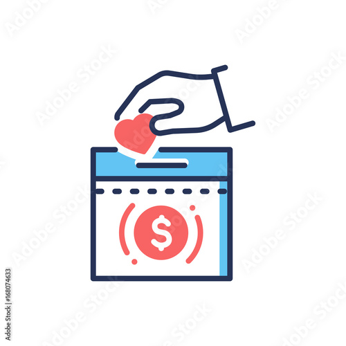 Donation - modern vector line design single icon.