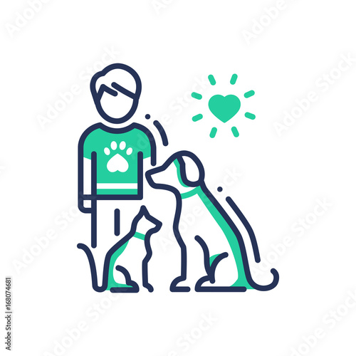 Animals Help - modern vector line design single icon.