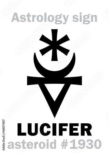 Astrology Alphabet: LUCIFER, asteroid #1930. Hieroglyphics character sign (single symbol).